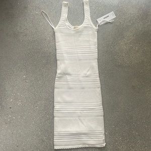 Torn by Ronny Kobo Sammy Puffy Stripe Bodycon Dress